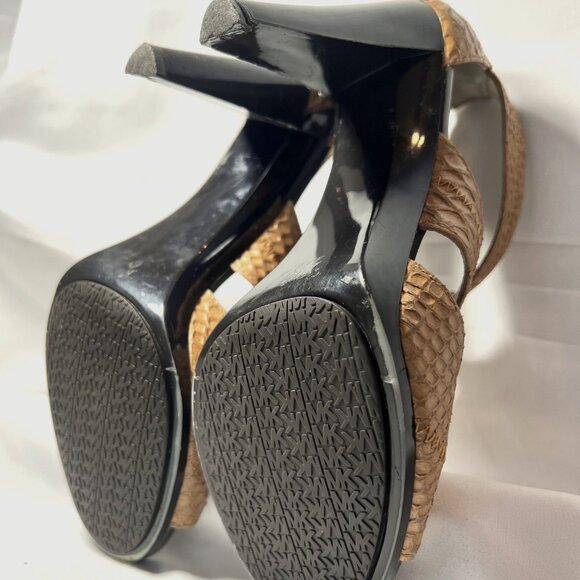 Michael Michael Kors-Women's Tan/Camel Leather-3 3/4" Heels-Unique 7 1/2-Zipper - Picture 13 of 16